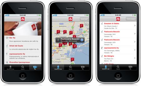 illy-iphone Illy digital. Para el iPhone o iPod Touch, un localizador de cafés.